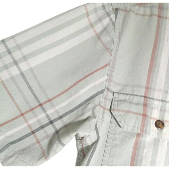 Carhartt Button Shirt Men's Small Short Sleeve Loose Fit Green Plaid - Picture 6 of 7